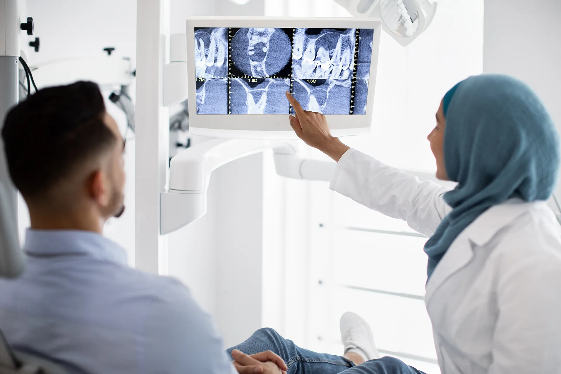 root canal treatment muslim female dentist